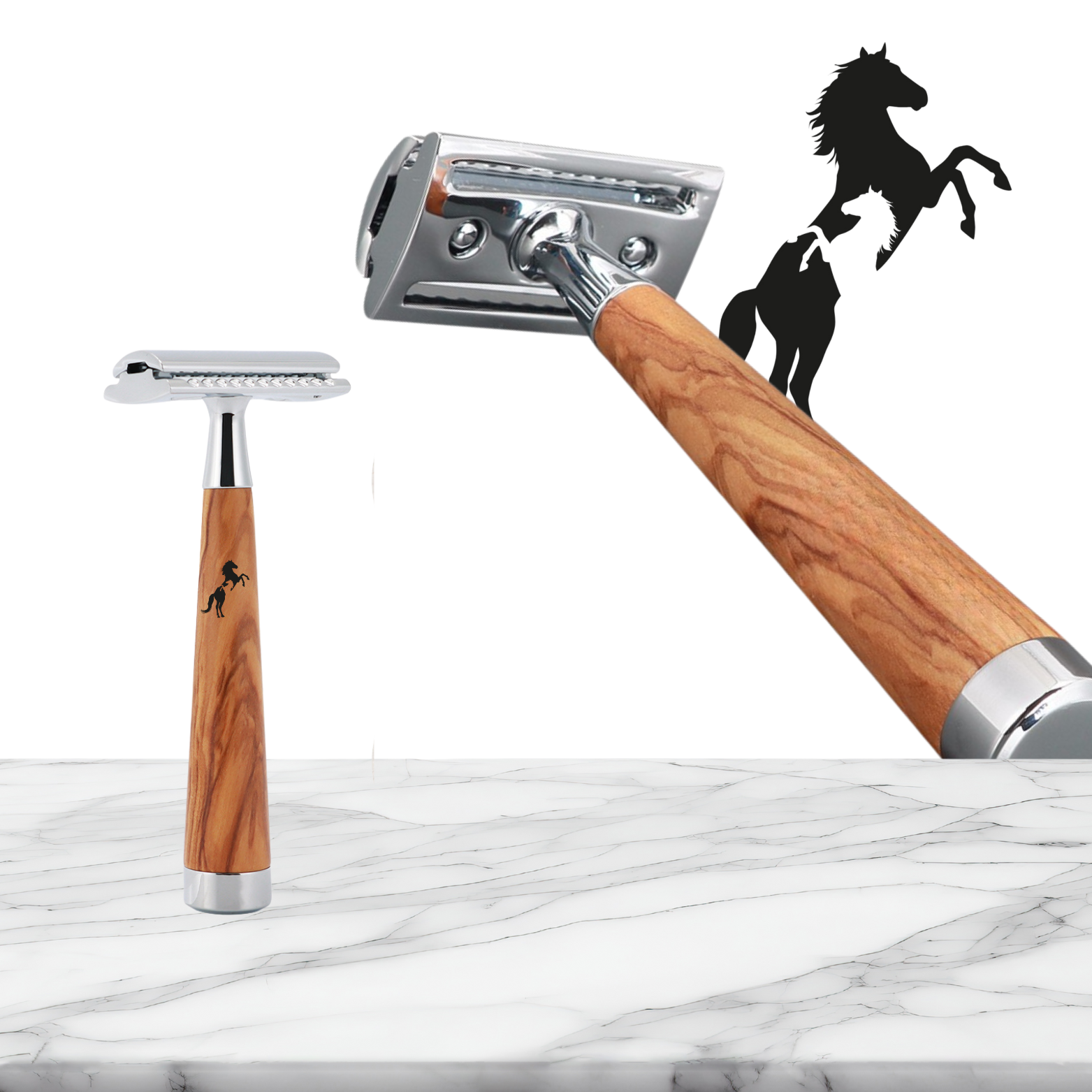 Olive Wood Safety Razor – Custom Engraved