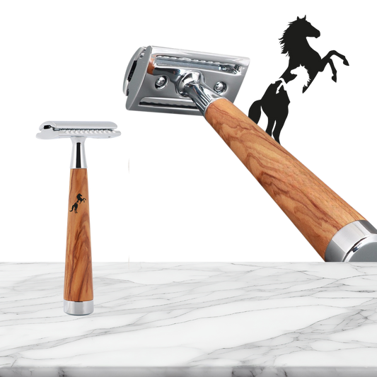 Olive Wood Safety Razor – Custom Engraved
